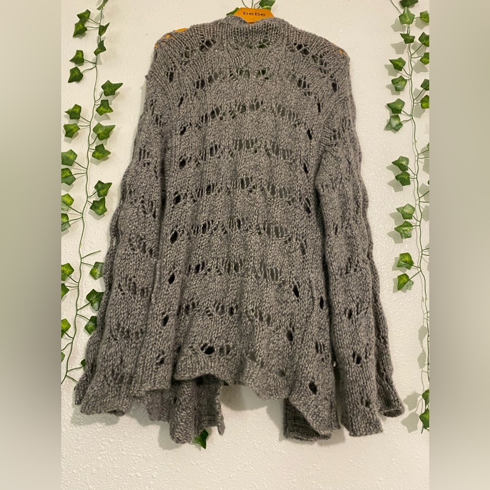 Subtle luxury  Grey open knit cardigan #knitwear  Crochet grey - Picture 4 of 11